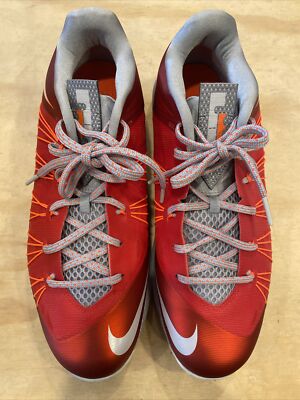 0027 su) Nike LeBron 10 X Low “Ohio State” Red/Grey 579765-600