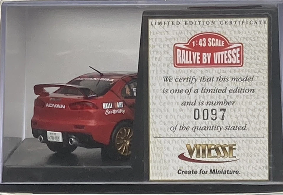 1/43 Vitesse 43420 L/E Mitsubishi Lancer Evo 2008 Shinshiro #4 Nutahara & Odagir - Image 4 of 4