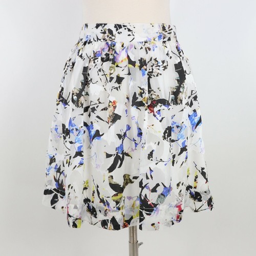 elizabeth and james A-Line Mini Skirt 4 Risley Floral White Black Blue