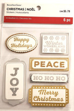 Recollections Christmas WINTER WONDERLAND Dimensional Stickers, 6 pcs