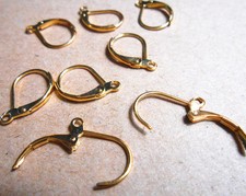 Wholesale 100PCS Lever Back Earring Findings 18K GOLD Plated French Ear Clip Ear