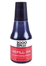 Cosco Self-inking Stamp Refill Ink, 25cc (0.9 Oz) Drip Spout Bottle, Black Ink