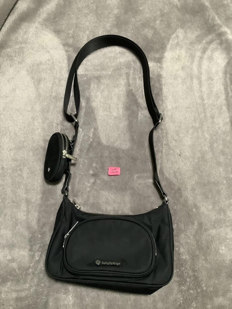 🍋 Lululemon 🍋 Crossbody with 🎄🎁 Nano Pouch 2L purse, Black silver bag,  Nylon