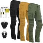 Mens Chino Motorcycle Motorbike Cargo Trousers Jeans Lined with KEVLAR®
