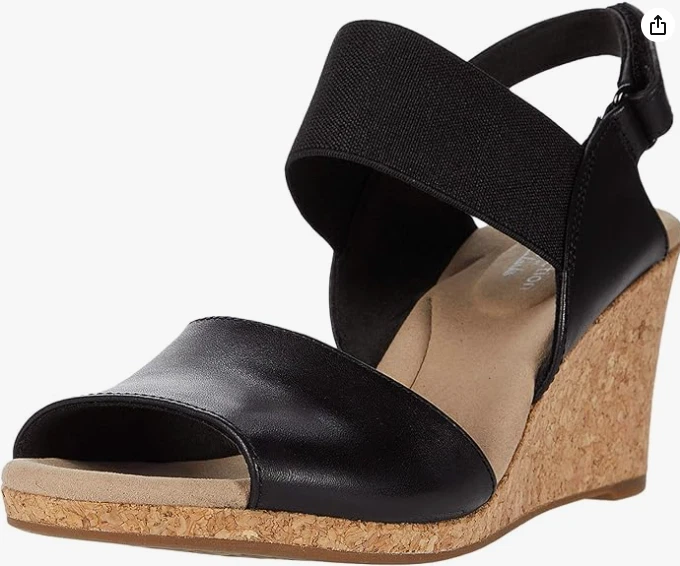 Clarks sandalo donna Lafley Lily zeppa tessuto nero combinazione taglia US 10 M