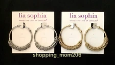 Lia Sophia "Run Around” Hoop Earrings - Choice of Matte Gold / Silver Tone