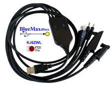 Motorola CDM1250 FTDI 4 in 1 Moto + ICOM CI-V CT-17 Radio Programming Cable