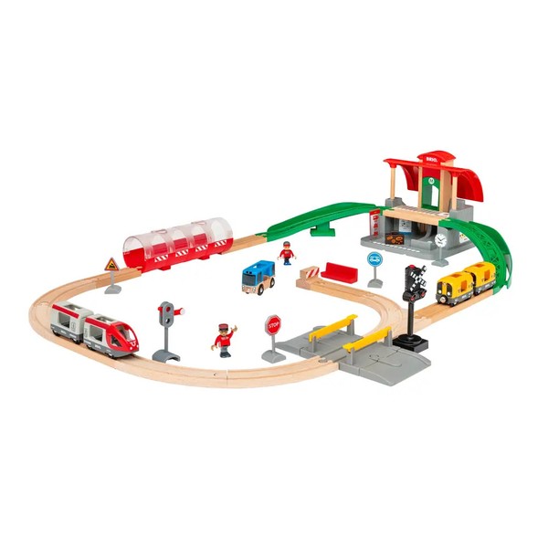 brio World 33989 GroßEs City Bahnhof Set - Umfangreiches Holzeisenbahn-Set Mit U-image