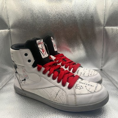 Size 9 Reebok x Jean-Michel Basquiat SL Berlin High White Mens Sneakers J93632