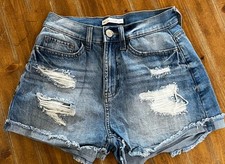 So Curvy Mom High Rise Jean Shorts Size 1/25W Distressed