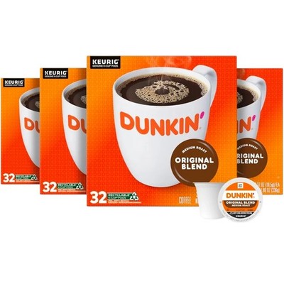 Dunkin' Donuts Original Blend Keurig K-Cups Coffee Pods - 128 Count Total (32x4)