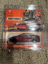 Matchbox Tesla Model X Short Card Red With Protector