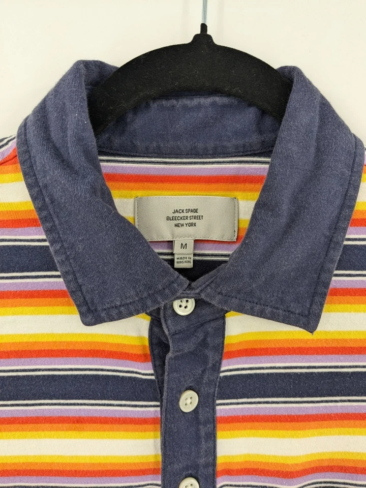 Camisa Polo Vintage Jack Spade Rayas Hombres Talla M Multicolor Retro Heritage Y2K Foto 3 de 4