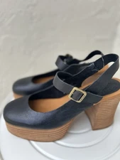 Kork-Ease Vanya platform Mary Jane slingback in black leather Size 7