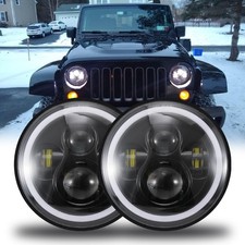 7 Round Led Headlights For Jeep Wrangler Custom Unlimited Sport Jk Jl Tj Lj Cj
