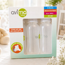Avima Baby Anti-Colic Bottles 10oz 6-Pack BPA Free Infant Set Free Ship
