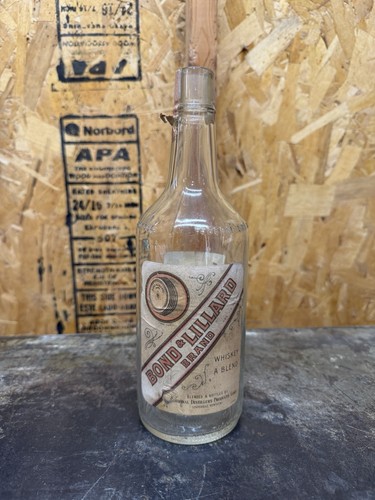 Antique Original Bond & Lillard Brand Bourbon Whiskey Bottle Louisville Vintage