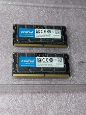 Tested GOOD Pair 2x Crucial 16GB DDR4 2400 SODIMM Laptop RAM CT16G4SFD824A 32GB