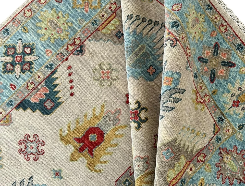 Muted Beige Oushak Rug 3x5 4x6 5x7 6x9 8x10 8x11 9x12 10x14 12x15 Home Decor Rug - Image 3 of 4