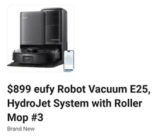 eufy E25 Omni Robot Vacuum and Mop  Auto Washing &Drying HydroJet System 20000Pa