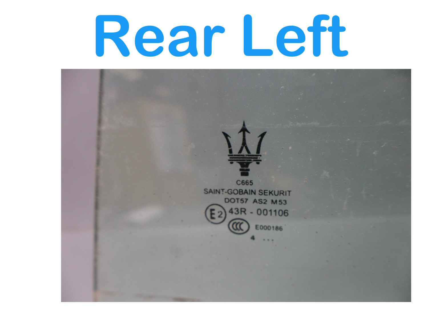 14-22 Maserati Ghibli Rear Left Driver Side Door Window Glass 670038124 Oem