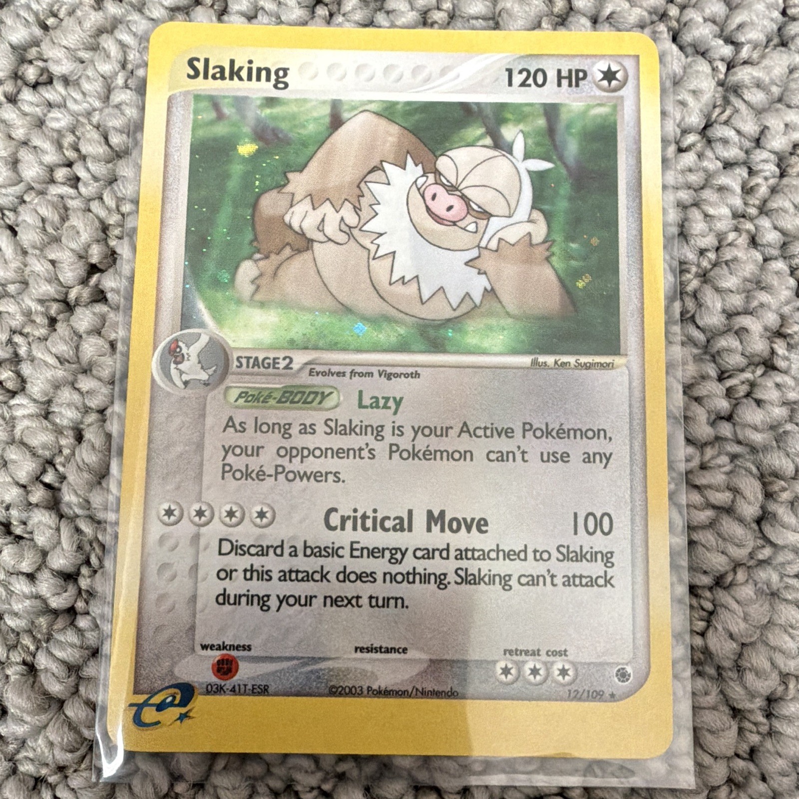 Pokémon TCG Slaking 12/109 EX Ruby & Sapphire Holo Rare 120 HP English 2003