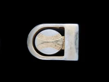 TD03147 REALLY COOL VINTAGE 1970s **ARTISTIC OVAL** FASHION BELT BUCKLE