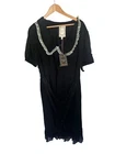 Joanie Dress Womens UK 22 Black Peony Christina Hendricks x Joanie Lace Collar