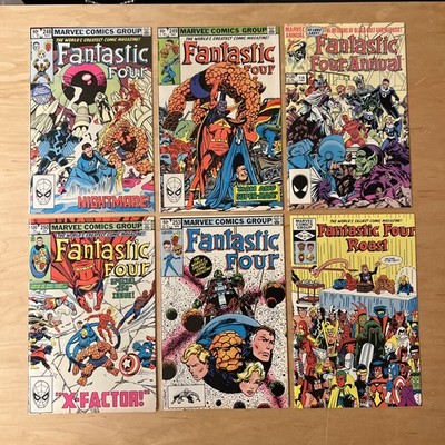 Fantastic Four 248 249 250 253 Annual 18, FF Roast, 6 Book Lot Marvel Bronze Age