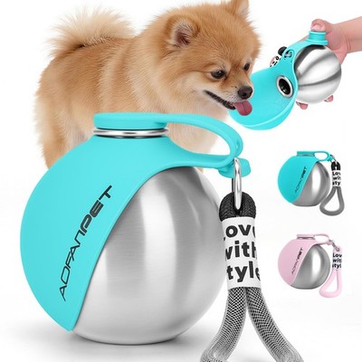 AOFANPET Portable Dog Water Bottle 10oz Stainless Steel Travel Dog