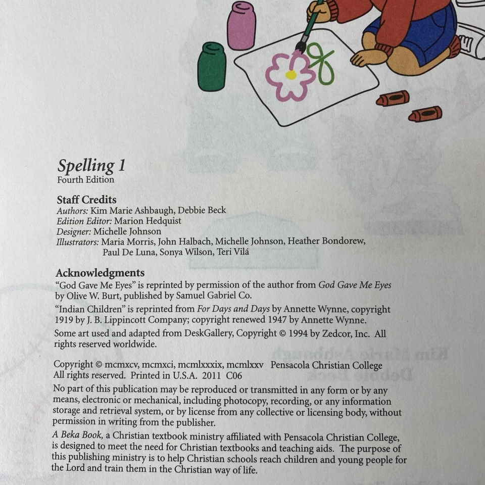 Abeka- Spelling and Poetry 1 -Fourth Edition Student Book Workbook Homeschooling - Image 2 of 4