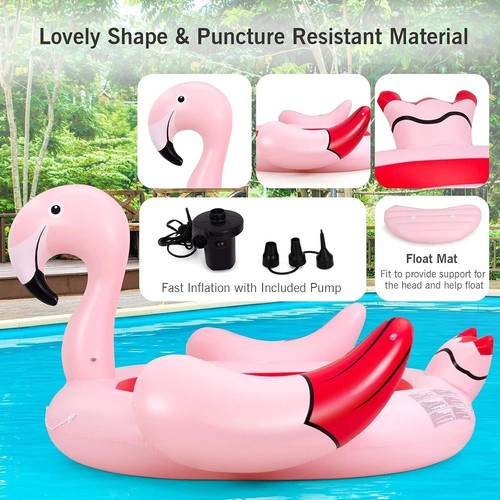 Giant Inflatable Flamingo 6 Person Water Party Float Lake Pool Raft Floating NEW - Picture 7 of 9