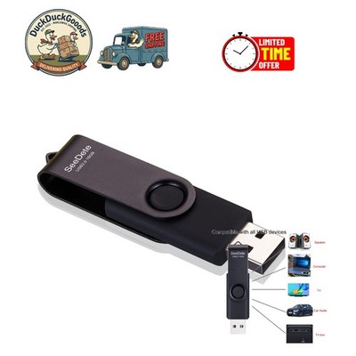 Portable 16GB Jump Drive with Durable Metal Design & LED Light for Data Storage