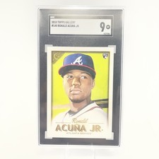 Topps 2018 Gallery Ronald Acuna Jr. Braves #140 SGC 9 Rookie Baseball Card. rookie card picture