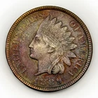 1889 1c Indian Head Cent GEM BU UNC Toned Semi Key Date Philadelphia Coin NR