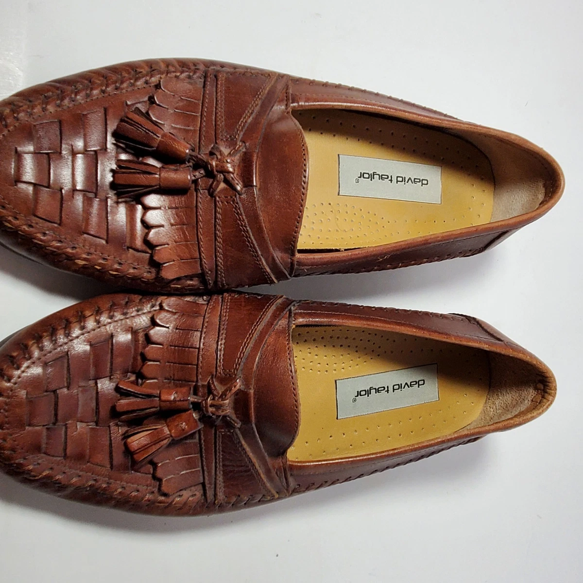 David Taylor Mens Kiltie Tassel Loafers 8.5 D Brown Leather Slip On Brazil 62210 Size 9.5 D David Taylor Mens Brown Leather Kennedy Kiltie  main image 2