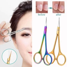 Small Manicure Eyebrow Nose Eyelash Cuticle Nail Scissors Curved Trimming ‡