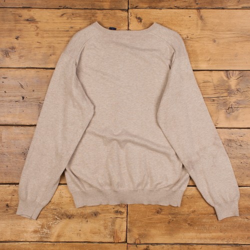 Vintage Izod Jumper Sweater L I Zod V-Neck Beige - Picture 2 of 7
