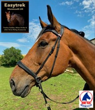 Bitless Anatomical Bridle Quality Leather with Deluxe Grip Reins - Easytrek UK 