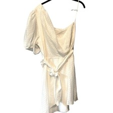 Nine West White One Shoulder Dress, Size XXL