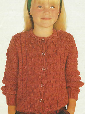 Girls Knitting Pattern Bobble \u0026 Cable 