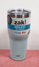 Zak! Designs 30oz Double Wall Stainless Steel Latah Tumbler Aqua
