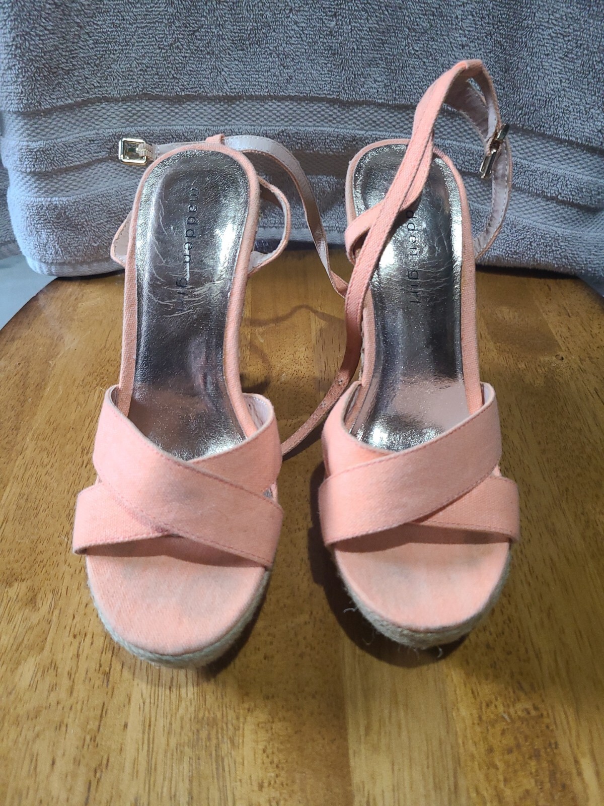 Madden Girl Vicki Pink Canvas Platform Espadrille Wed… Gem