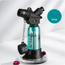 Small Torch Welding Gun Lighter Jet Gas Butane Lighters Transparent Blue