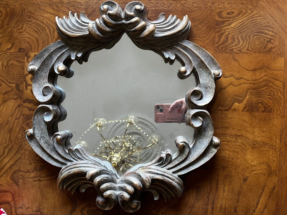 "Espejo de pared vintage marco ornamentado decorativo 14,5""x15,5""" Foto 3 de 4