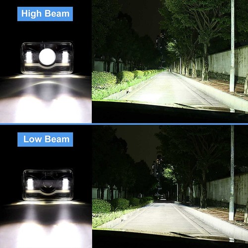 4pcs Fit Camaro 1991 1992 1993 4x6" LED Headlights Halo Hi/Lo Beam Red Angel Eye - Bild 8 von 12