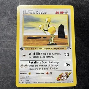 1st Edition Blaine’s Doduo 61/132 - Gym Challenge - Near Mint / Pack Fresh Mint