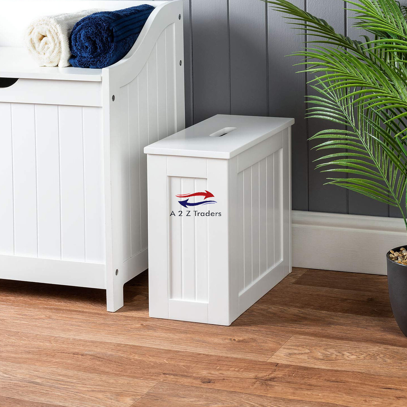 WOODEN SHAKER CADDY SLIMLINE BATHROOM STORAGE UNIT TOILET ROLL STORAGE