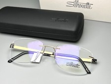 Brand New SILHOUETTE Eyegkasses 5450 Light Titan Frame Gold 55-145 Rimless