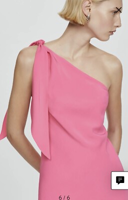Mango Pink Lazaro Asymmetrical Gown - Size L | BNWT | eBay UK